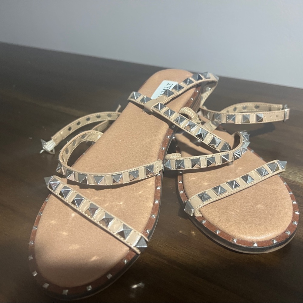 Steve Madden Tan Studded Sandals